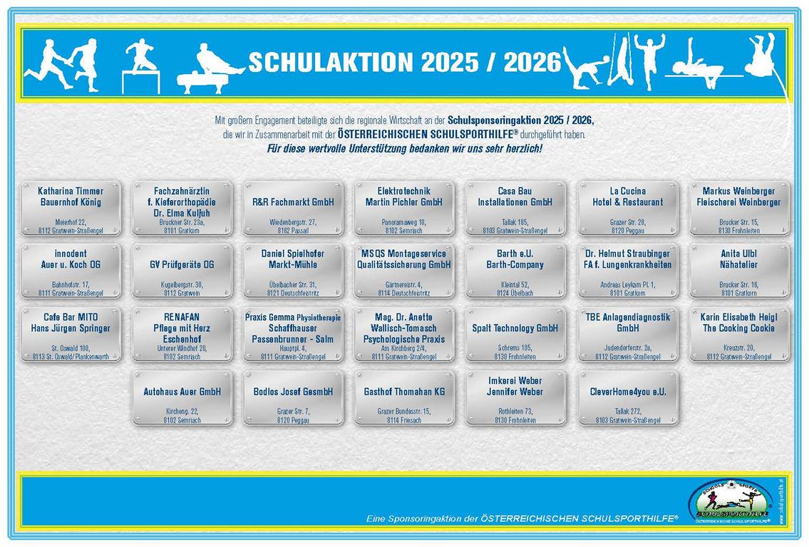 Sponsoren &Ouml;sterreichische Schulsporthilfe