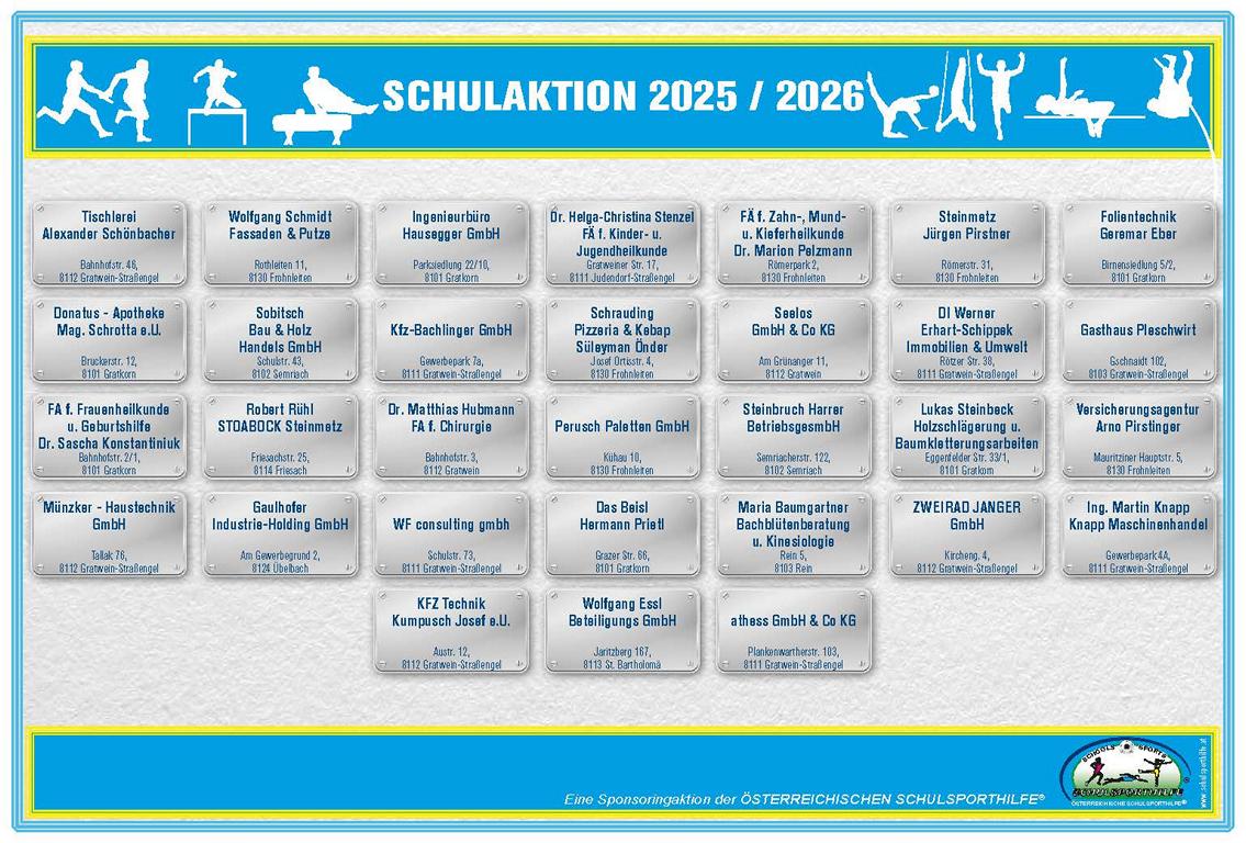 Sponsoren &Ouml;sterreichische Schulsporthilfe